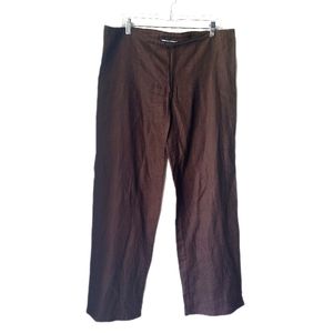 NWOT, Brown 100% Linen Drawstring Pants, Wmn's Size M, by Acrobat
